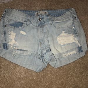 Low rise jean shorts